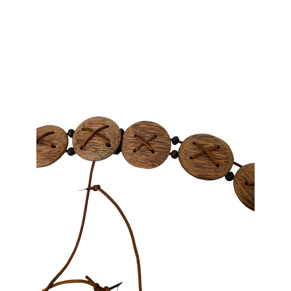 Coconut concho discs belt brown boho western artsy
